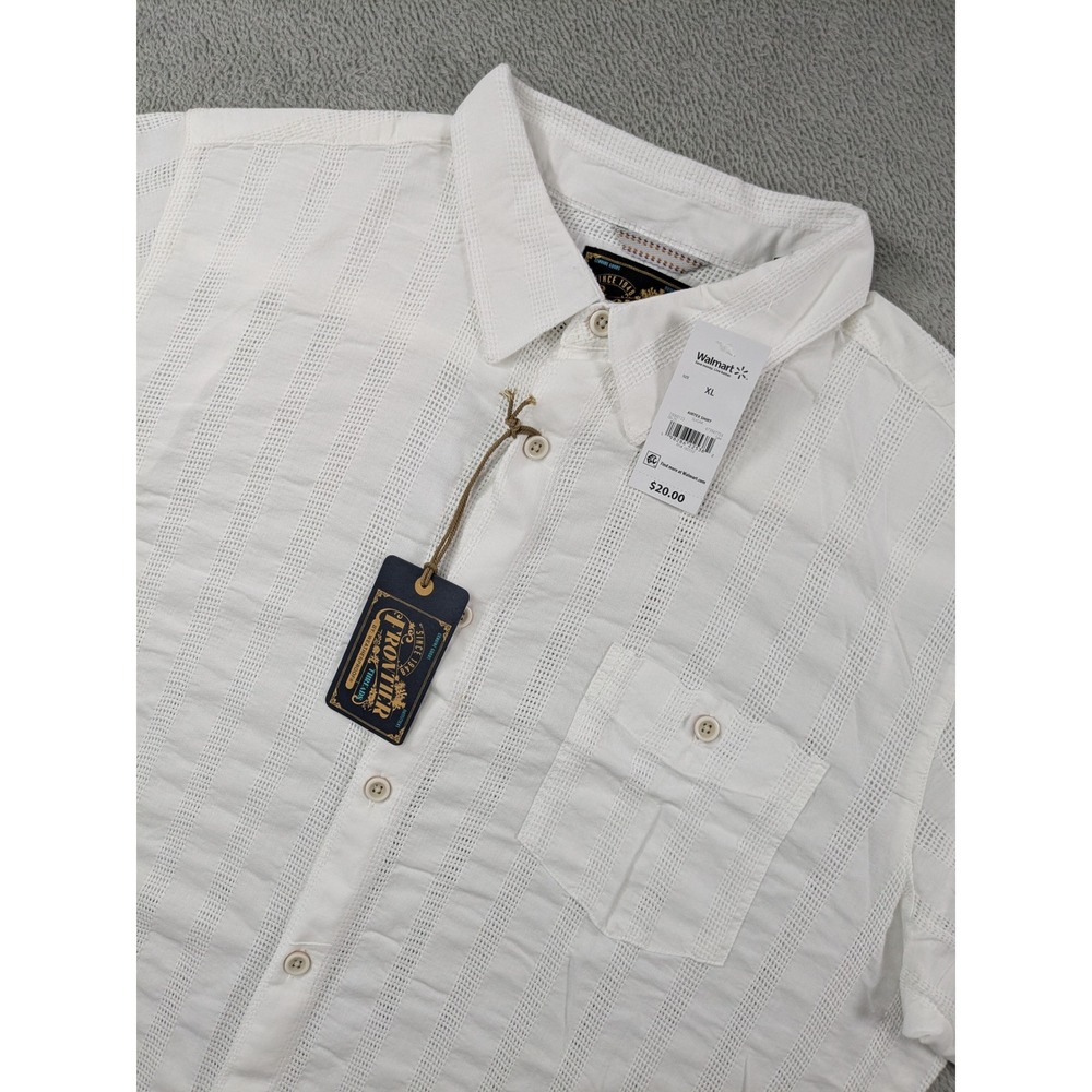 Frontier Threads Weatherproof Mens XL White Airtex Cotton Short Sleeve Shirt NWT